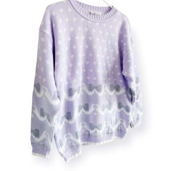 Vintage Sweaters - Dreamy vintage purple pastel knit crewneck sweater